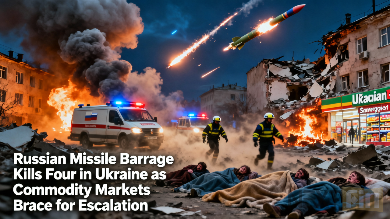 Russian Missile Barrage Kills Four in Ukraine as Commodity Markets Brace for Escalation