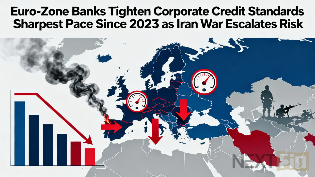 Euro-Zone Banks Tighten Corporate Credit Standards at Sharpest Pace Since 2023 as Iran War Escalates Risk