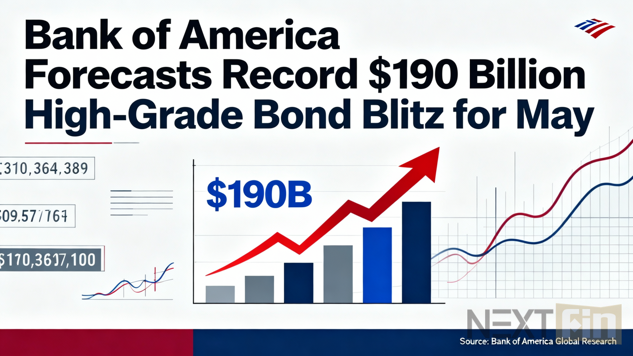 Bank of America Forecasts Record $190 Billion High-Grade Bond Blitz for May