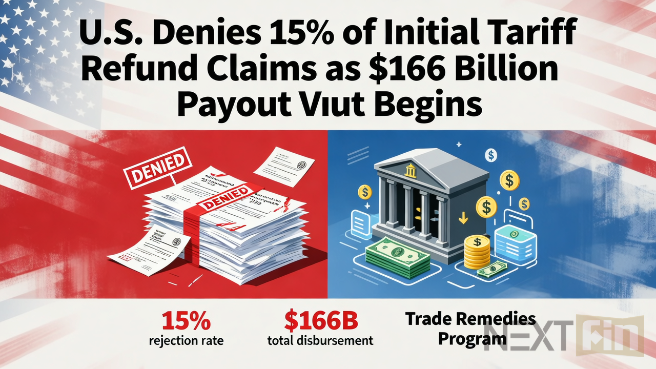 U.S. Denies 15% of Initial Tariff Refund Claims as $166 Billion Payout Begins