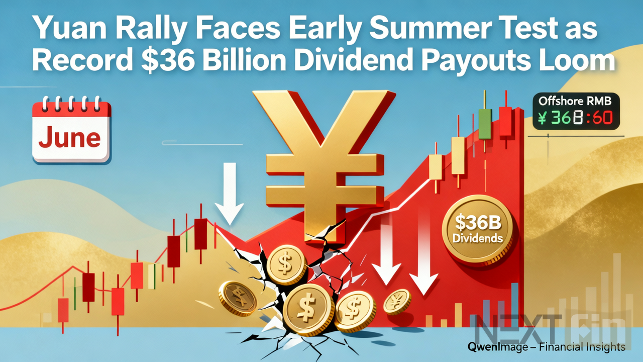 Yuan Rally Faces Early Summer Test as Record $36 Billion Dividend Payouts Loom