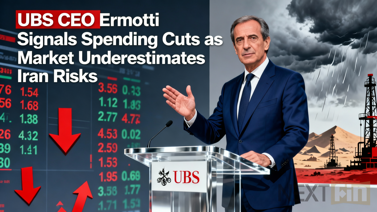 UBS CEO Ermotti Signals Spending Cuts as Market Underestimates Iran Risks