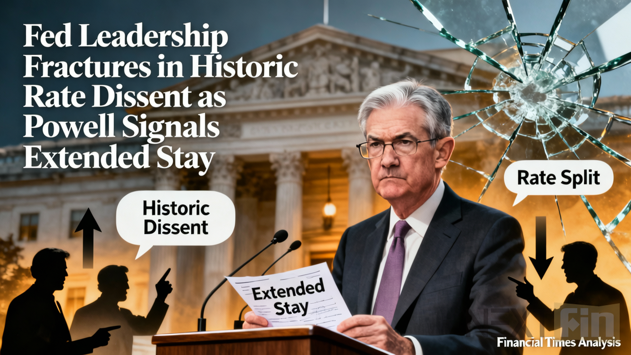 Fed Leadership Fractures in Historic Rate Dissent as Powell Signals Extended Stay
