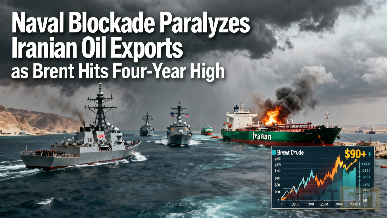 Naval Blockade Paralyzes Iranian Oil Exports as Brent Hits Four-Year High
