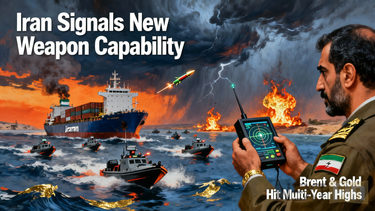 Iran Signals New Weapon Capability as Naval Standoff Drives Brent and Gold to Multi-Year Highs