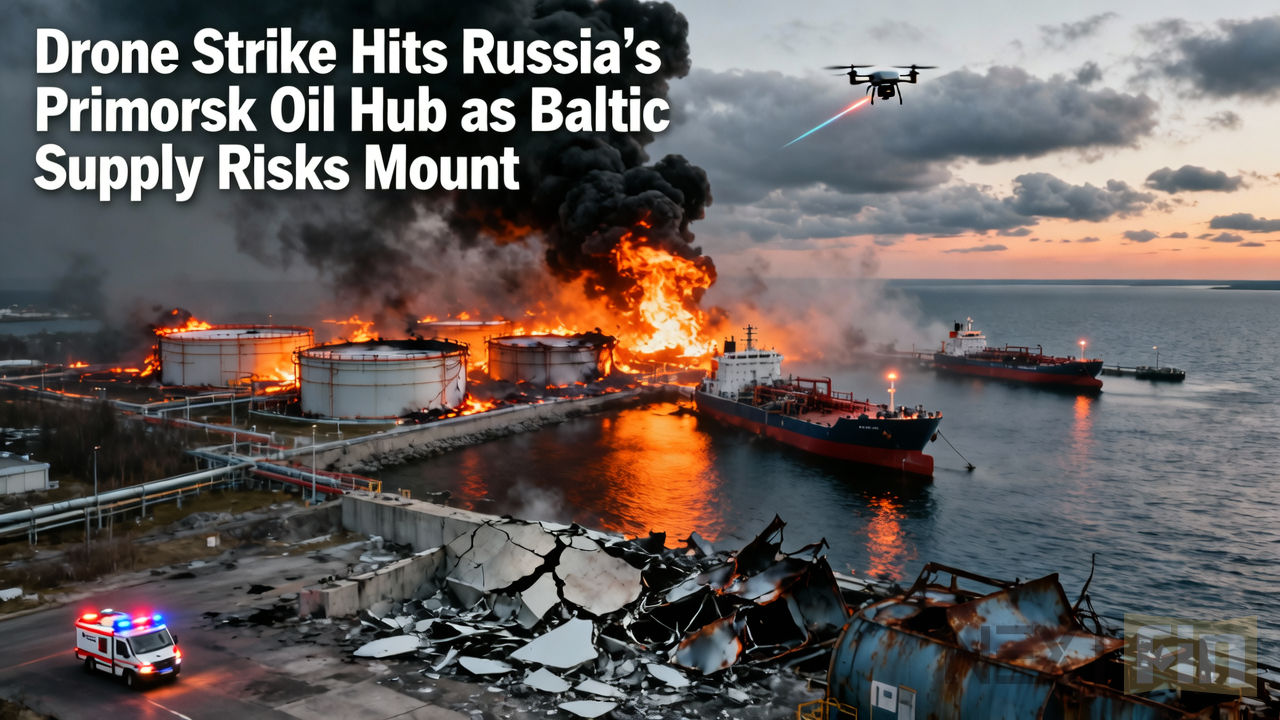 Drone Strike Hits Russia’s Primorsk Oil Hub as Baltic Supply Risks Mount