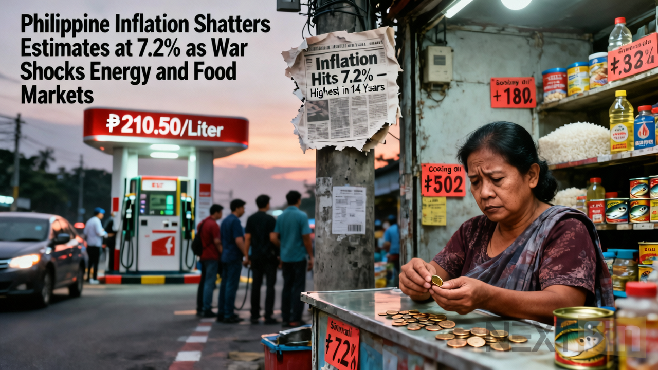 Philippine Inflation Shatters Estimates at 7.2% as War Shocks Energy and Food Markets