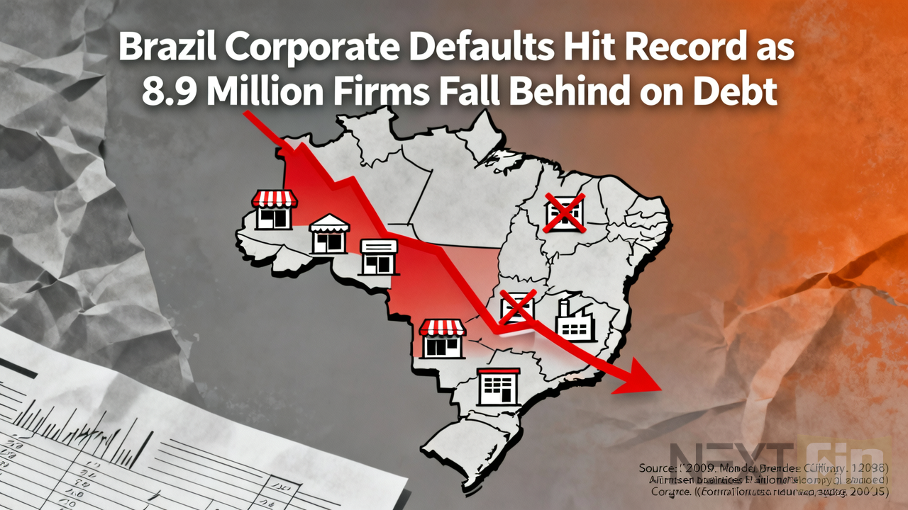 Brazil Corporate Defaults Hit Record as 8.9 Million Firms Fall Behind on Debt