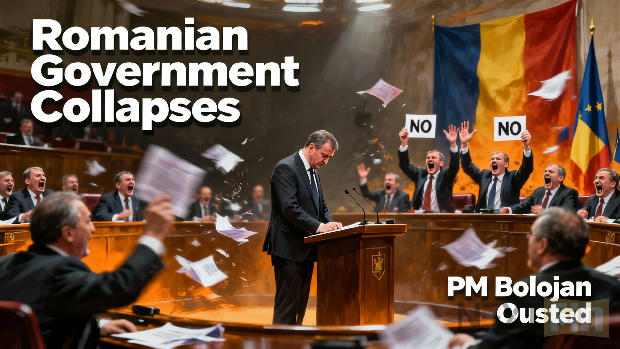 Romanian Government Collapses as No-Confidence Vote Ousts PM Bolojan