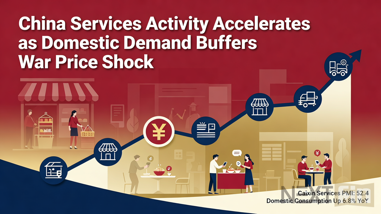 China Services Activity Accelerates as Domestic Demand Buffers War Price Shock