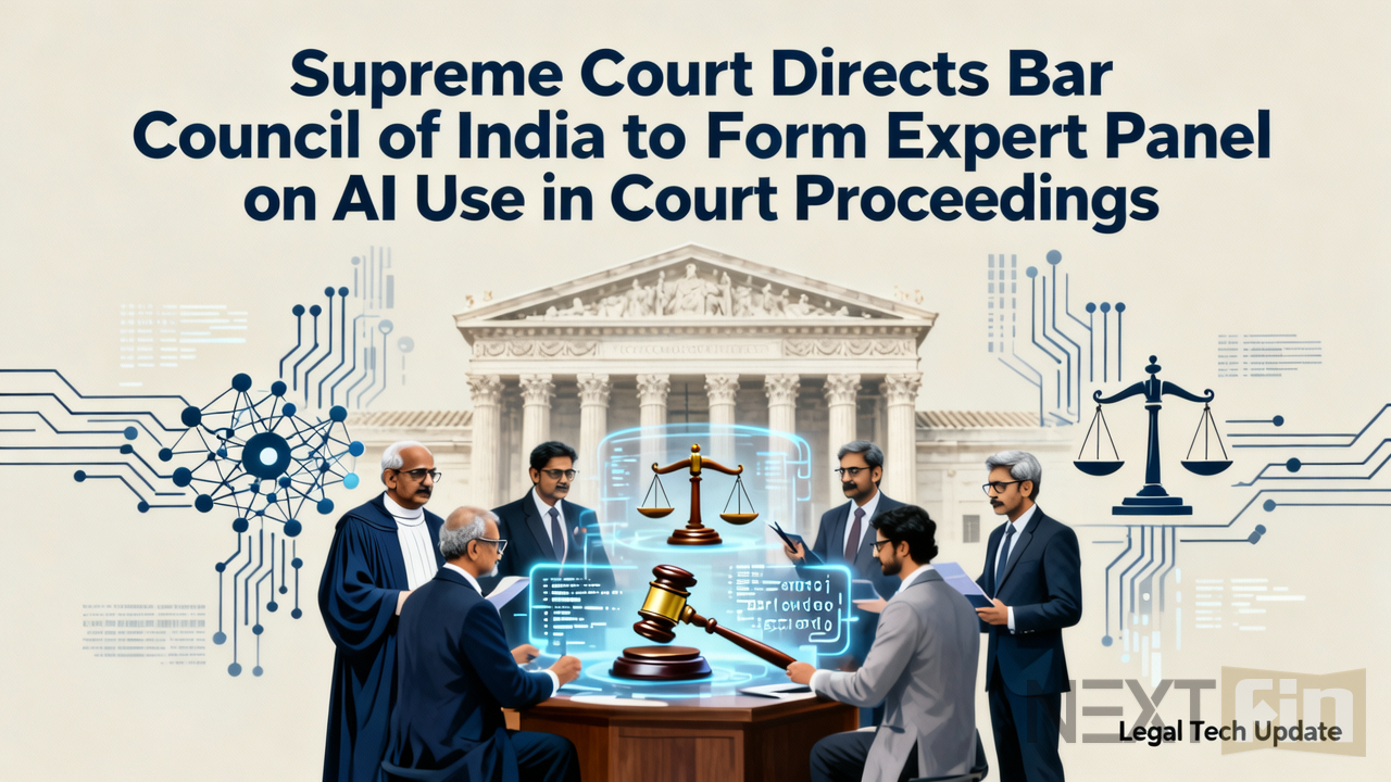 Supreme Court Directs Bar Council of India to Form Expert Panel on AI Use in Court Proceedings