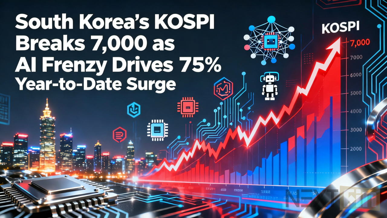 South Korea’s KOSPI Breaks 7,000 as AI Frenzy Drives 75% Year-to-Date Surge