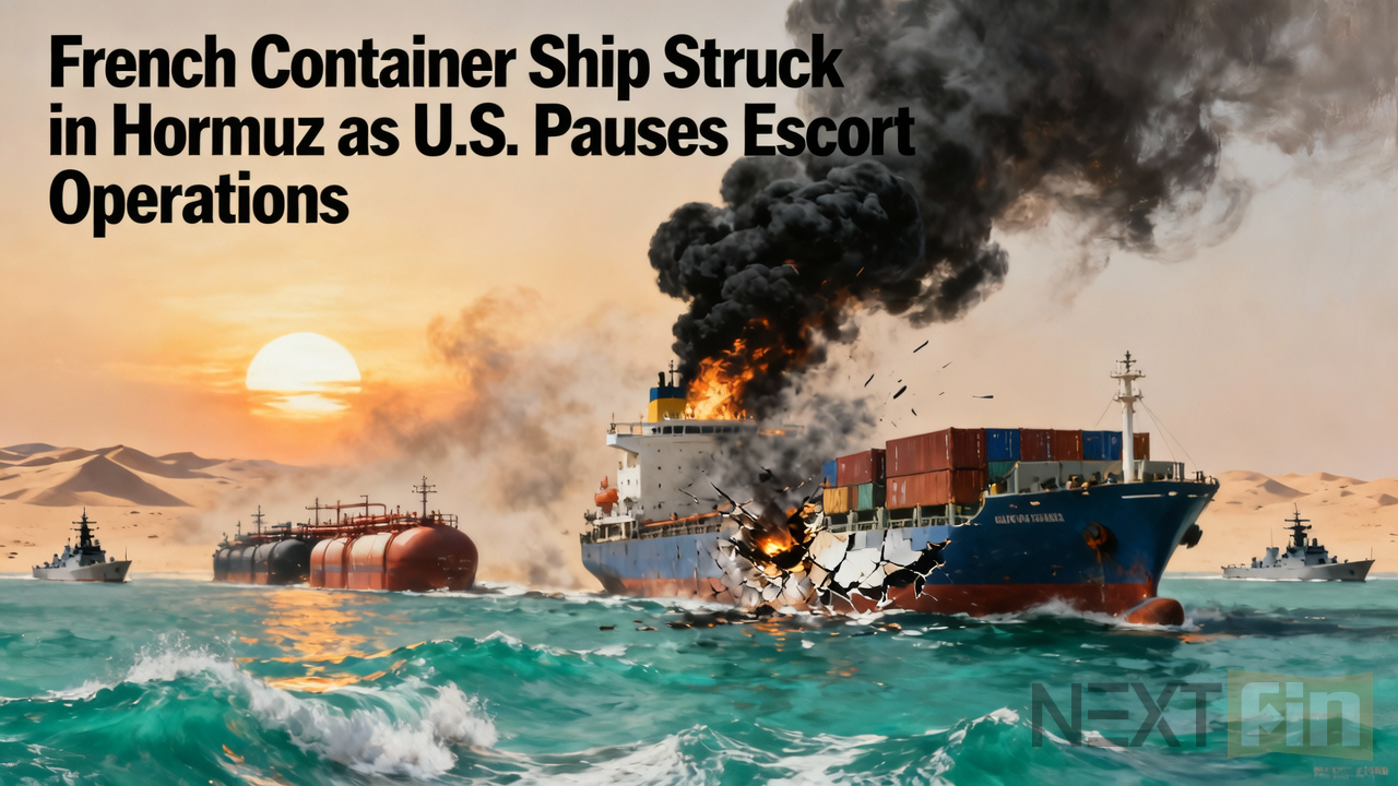 French Container Ship Struck in Hormuz as U.S. Pauses Escort Operations