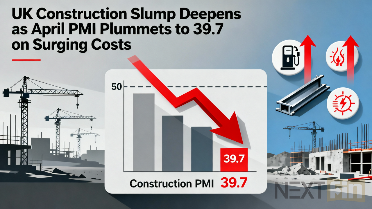 UK Construction Slump Deepens as April PMI Plummets to 39.7 on Surging Costs