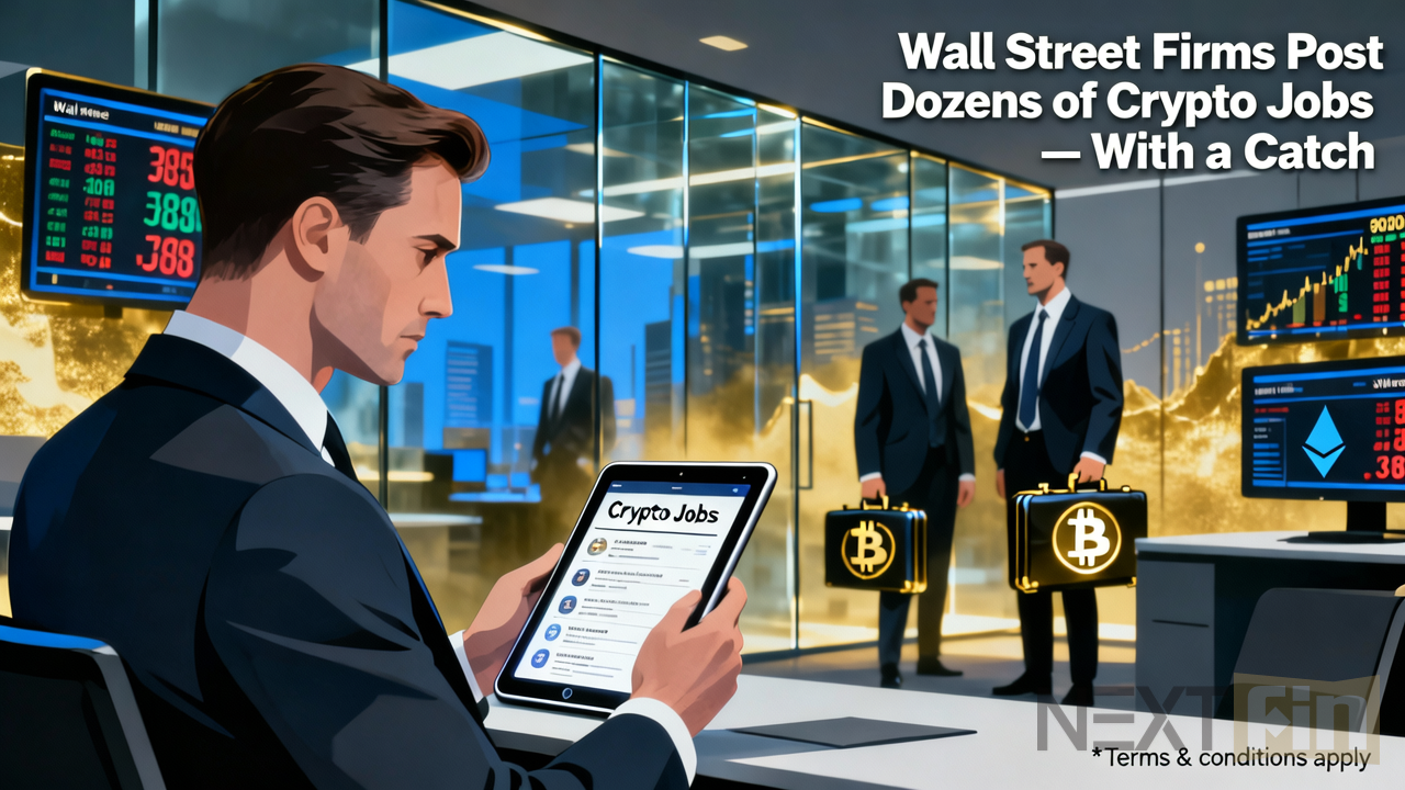 Wall Street Firms Post Dozens of Crypto Jobs — With a Catch