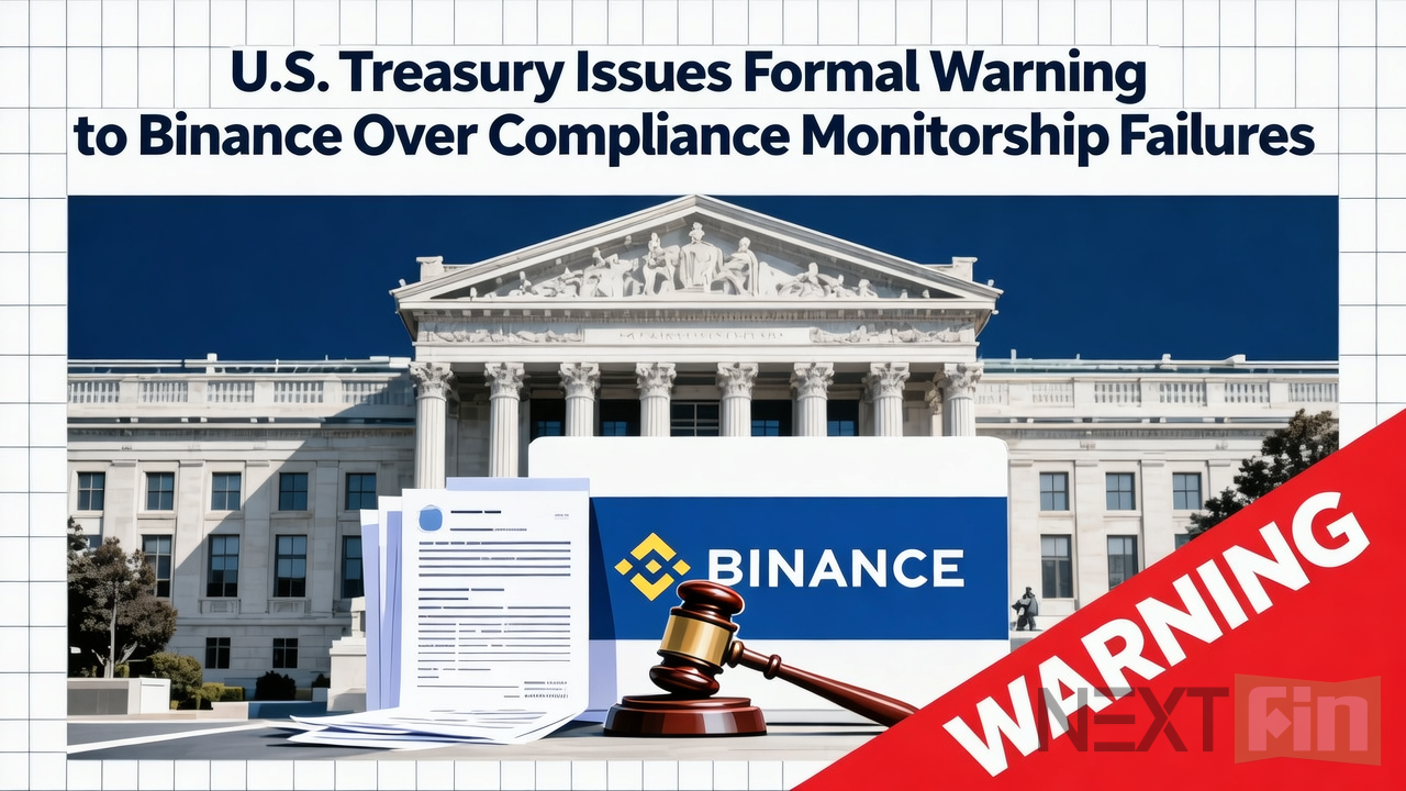 U.S. Treasury Issues Formal Warning to Binance Over Compliance Monitorship Failures