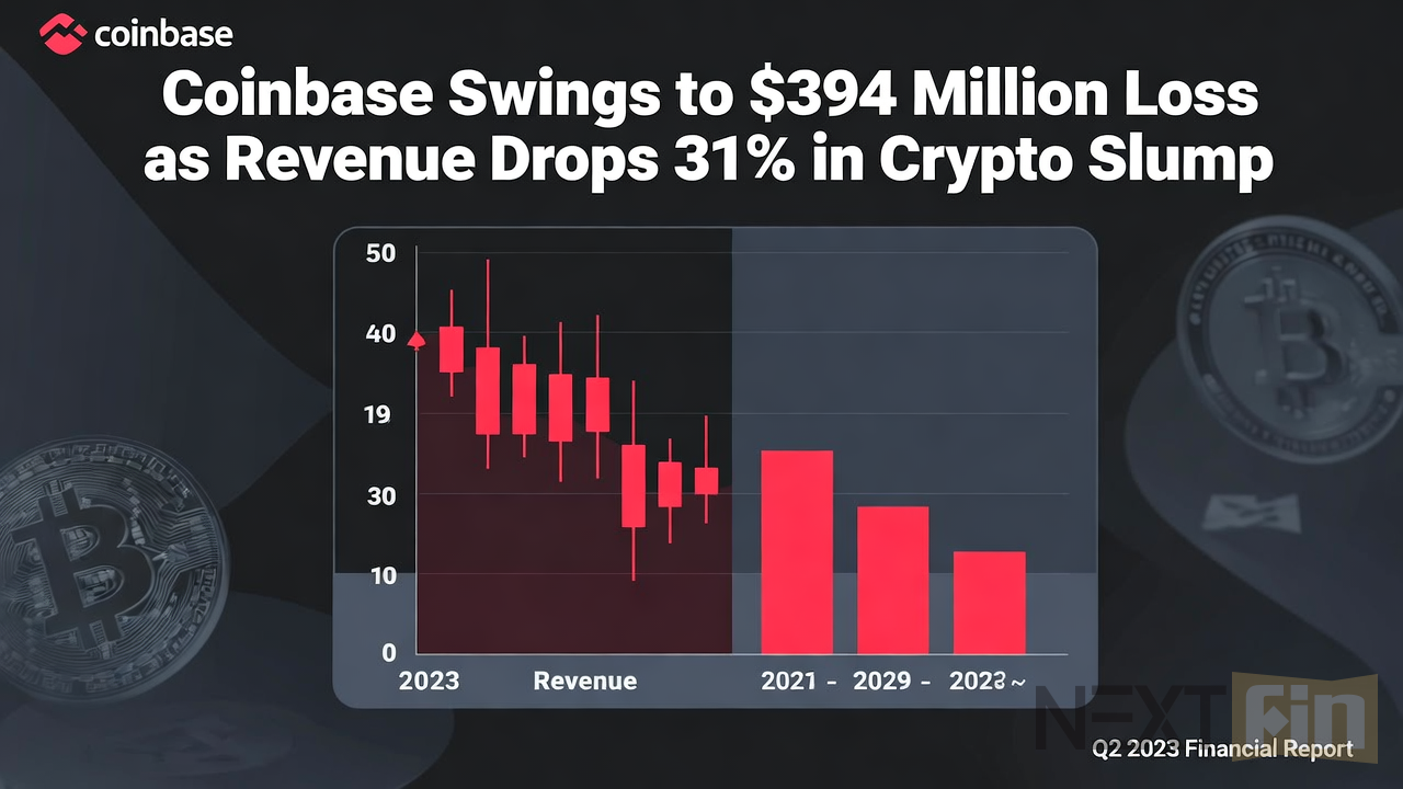 Coinbase Swings to $394 Million Loss as Revenue Drops 31% in Crypto Slump