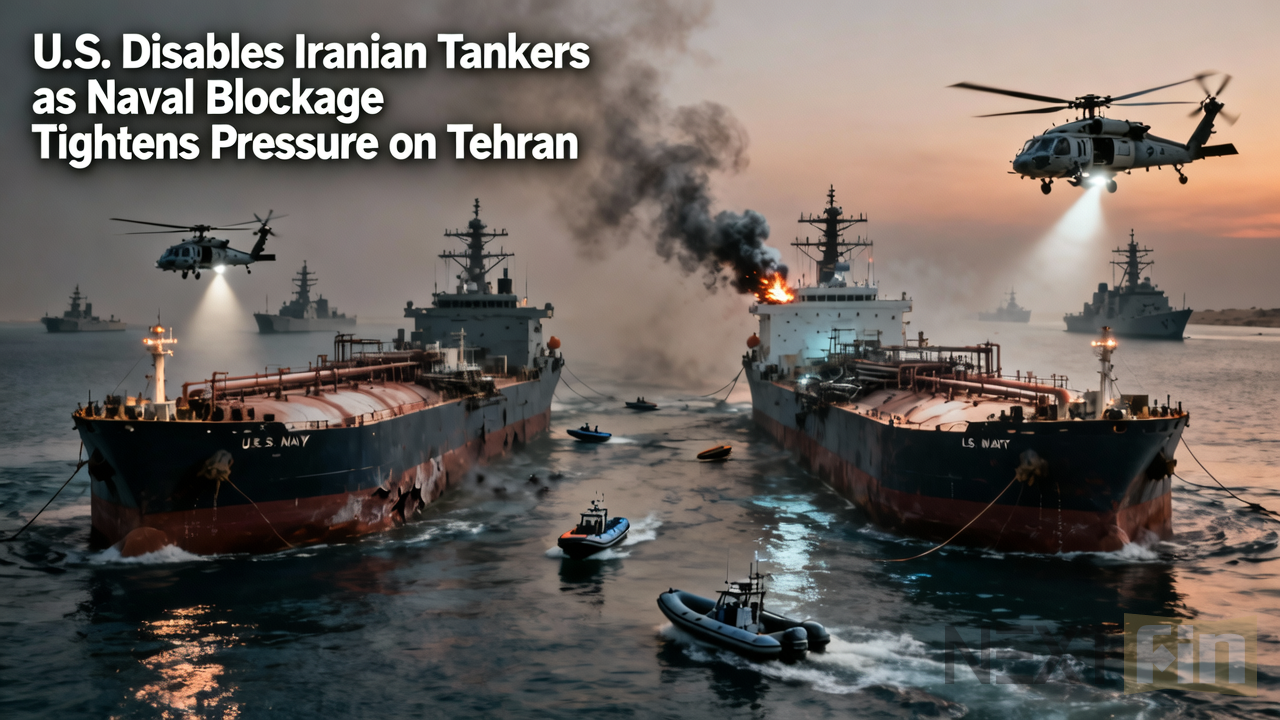U.S. Disables Iranian Tankers as Naval Blockade Tightens Pressure on Tehran