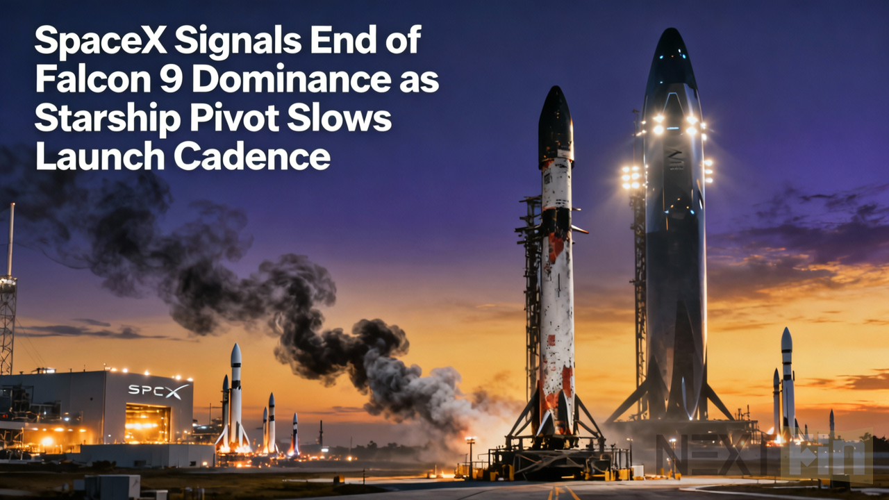 SpaceX Signals End of Falcon 9 Dominance as Starship Pivot Slows Launch Cadence