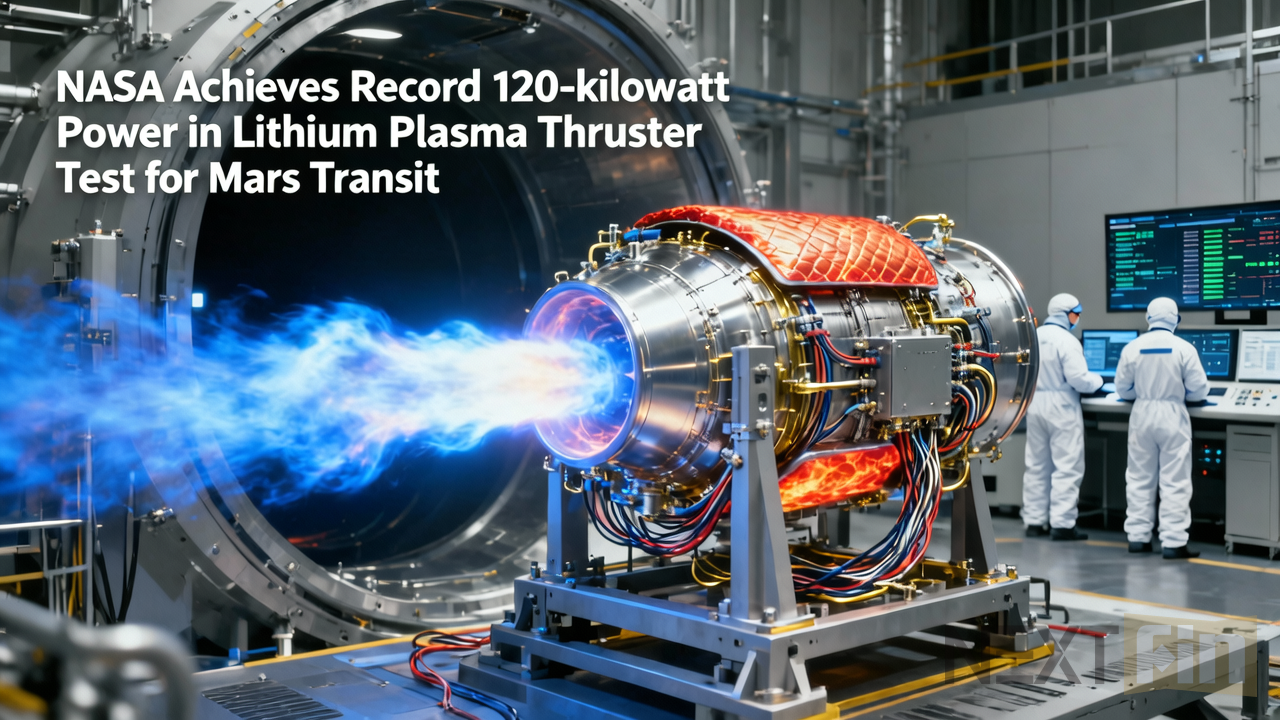 NASA Achieves Record 120-Kilowatt Power in Lithium Plasma Thruster Test for Mars Transit