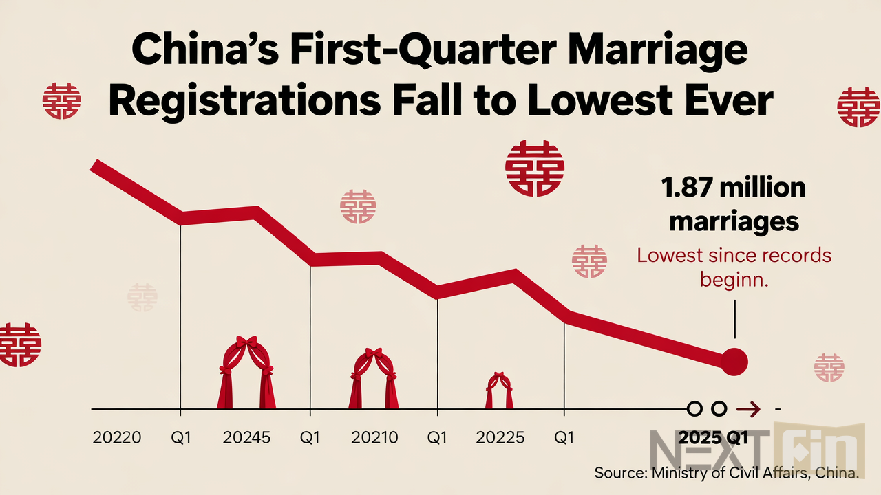 China’s First-Quarter Marriage Registrations Fall to Lowest Ever