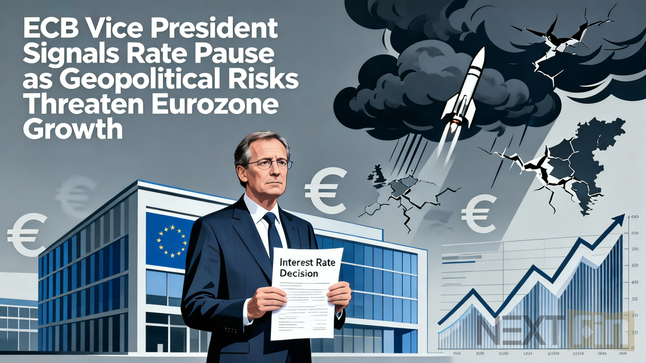 ECB Vice President Signals Rate Pause as Geopolitical Risks Threaten Eurozone Growth