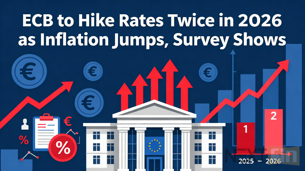 ECB to Hike Rates Twice in 2026 as Inflation Jumps, Survey Shows