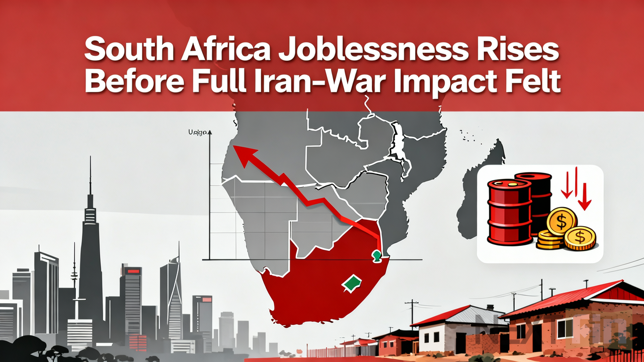 South Africa Joblessness Rises Before Full Iran-War Impact Felt