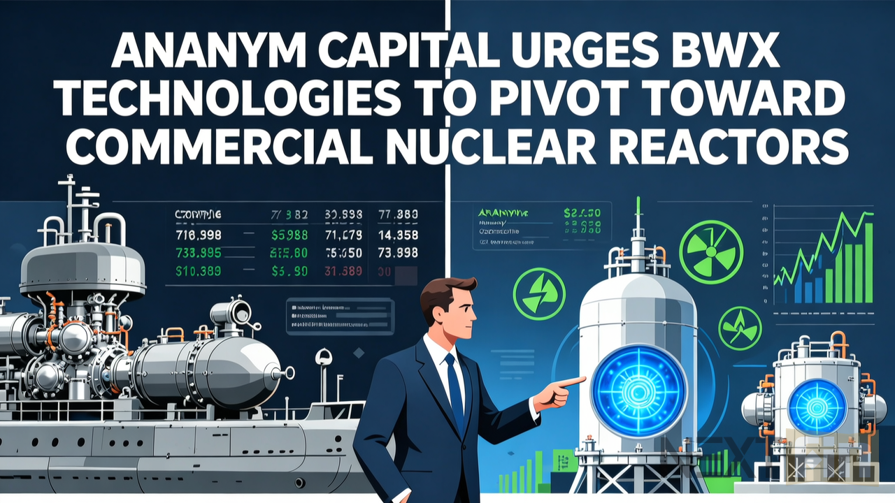 Ananym Capital Urges BWX Technologies to Pivot Toward Commercial Nuclear Reactors
