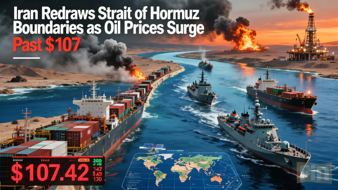 Iran Redraws Strait of Hormuz Boundaries as Oil Prices Surge Past $107