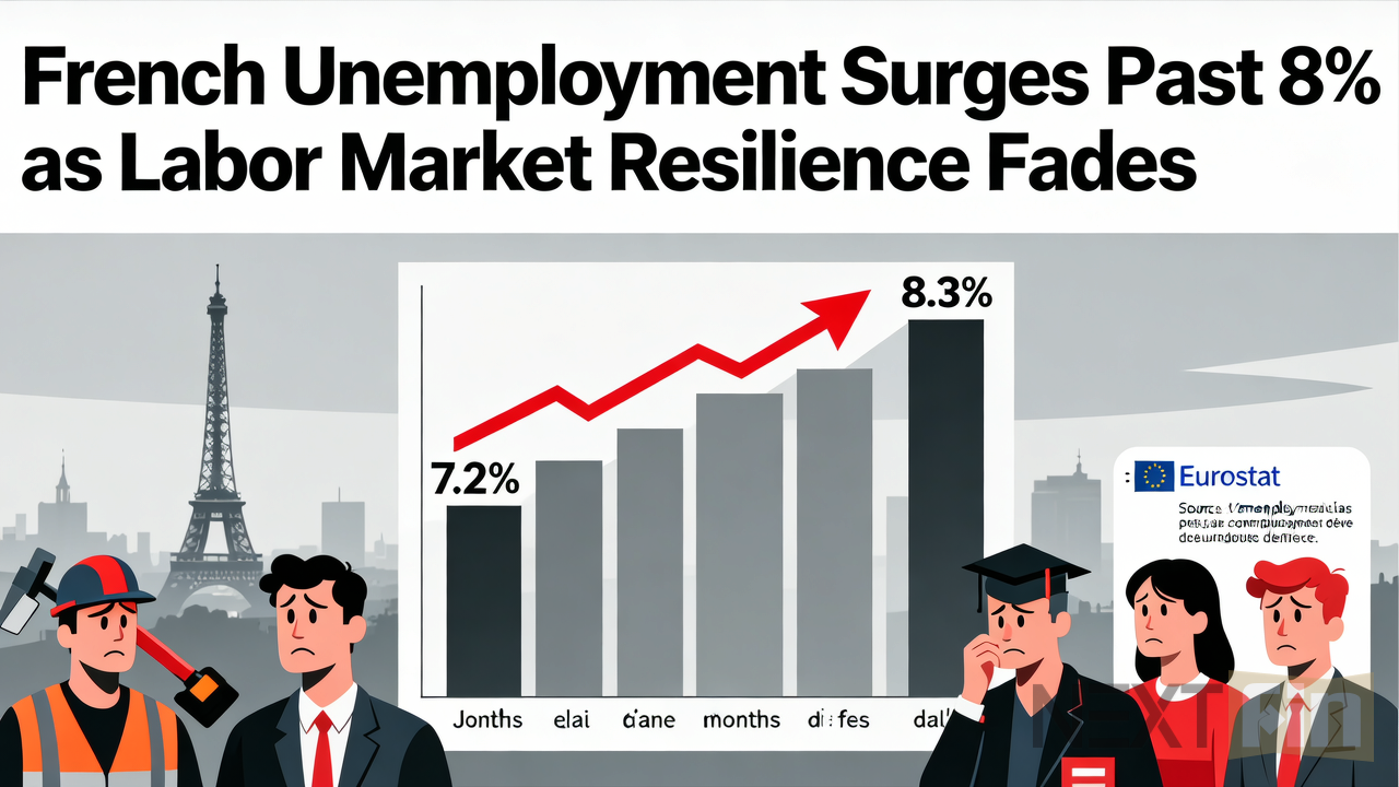 French Unemployment Surges Past 8% as Labor Market Resilience Fades
