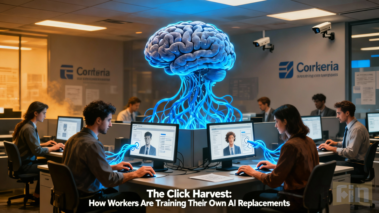 The Click Harvest: How Workers Are Training Their Own AI Replacements