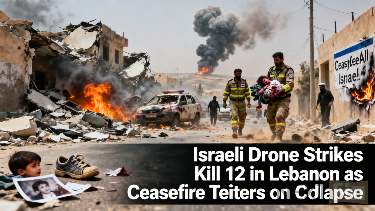 Israeli Drone Strikes Kill 12 in Lebanon as Ceasefire Teeters on Collapse