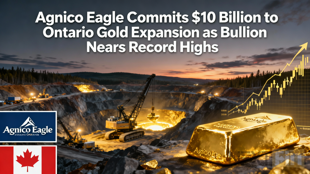Agnico Eagle Commits $10 Billion to Ontario Gold Expansion as Bullion Nears Record Highs