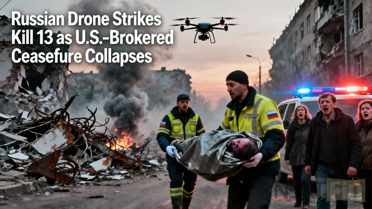 Russian Drone Strikes Kill 13 as U.S.-Brokered Ceasefire Collapses