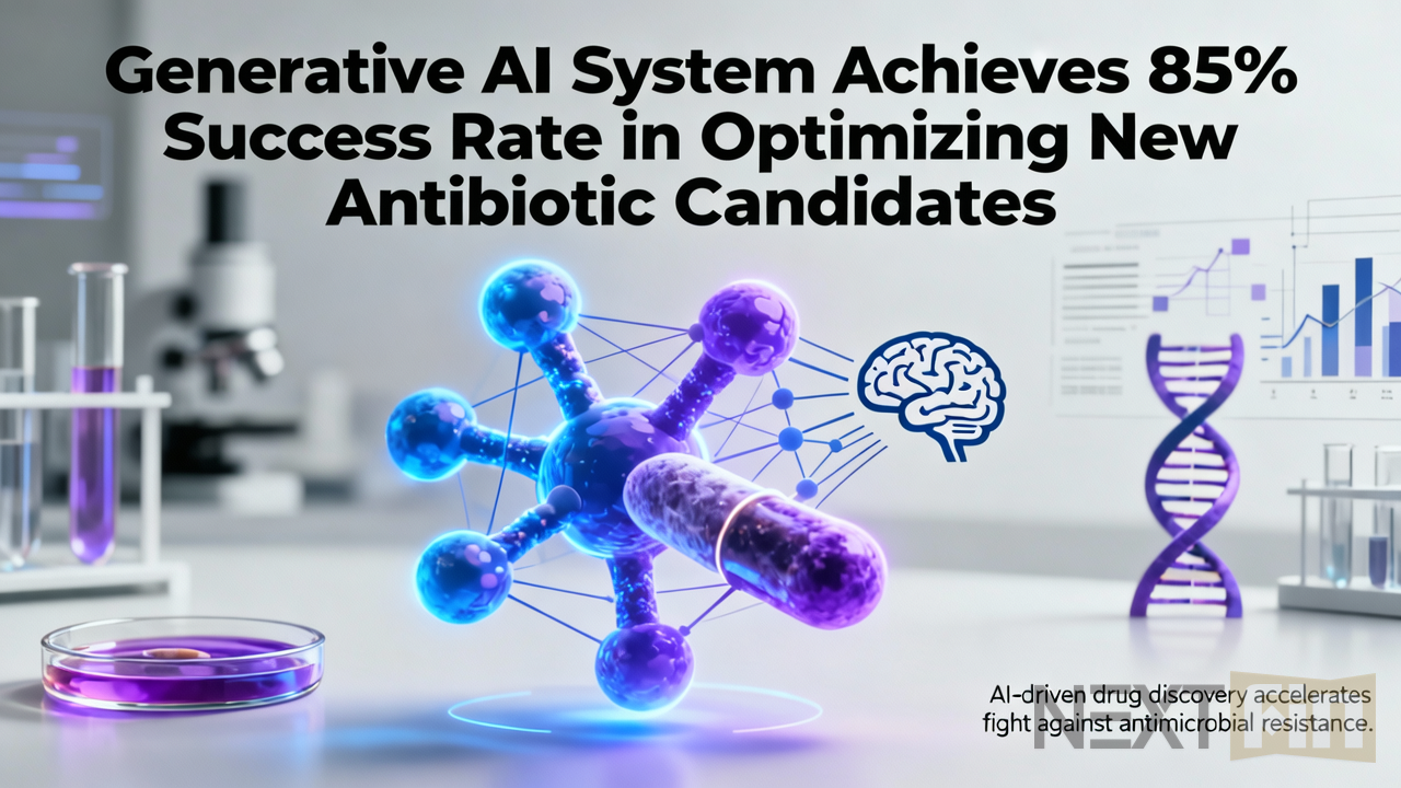 Generative AI System Achieves 85% Success Rate in Optimizing New Antibiotic Candidates