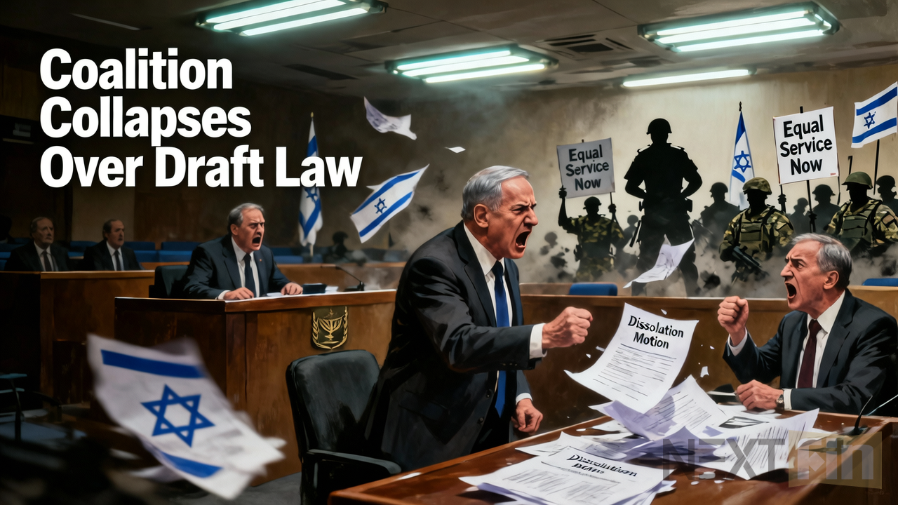 Israel’s Ruling Coalition Moves to Dissolve Parliament as Conscription Crisis Ends Majority