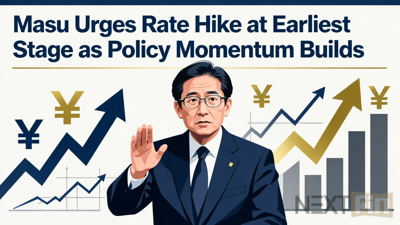 Bank of Japan’s Masu Urges Rate Hike at Earliest Stage as Policy Momentum Builds