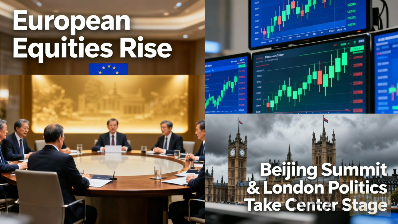 European Equities Rise as Beijing Summit and London Politics Take Center Stage