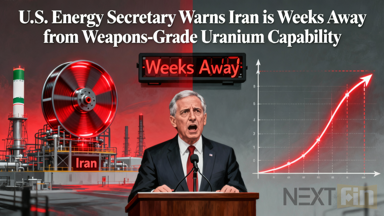 U.S. Energy Secretary Warns Iran is Weeks Away from Weapons-Grade Uranium Capability