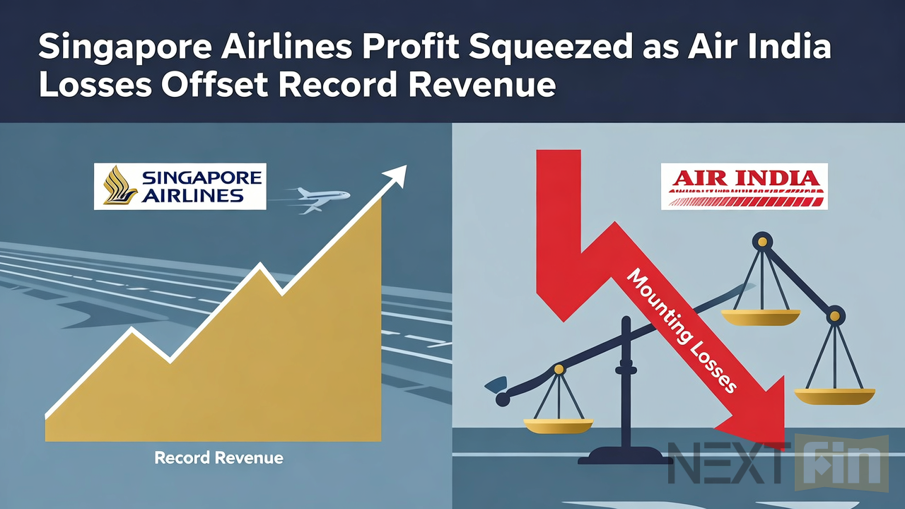 Singapore Airlines Profit Squeezed as Air India Losses Offset Record Revenue