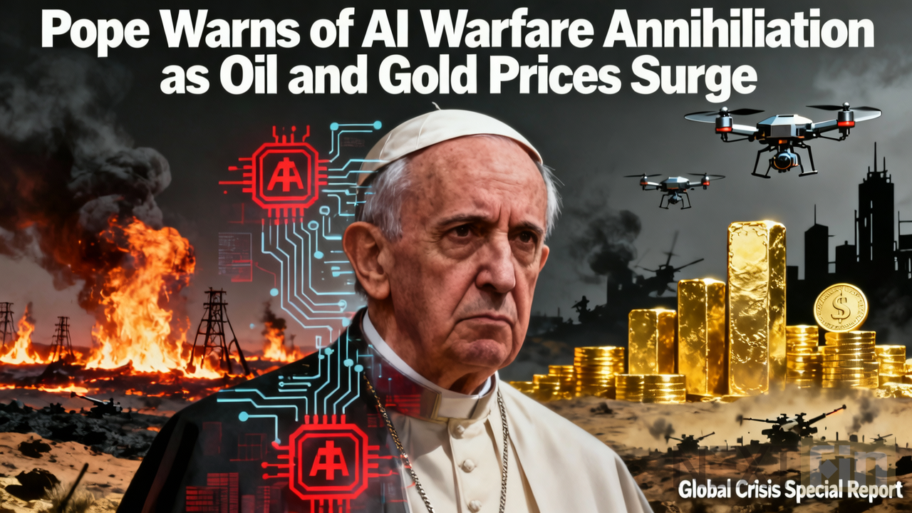 Pope Warns of AI Warfare Annihilation as Oil and Gold Prices Surge