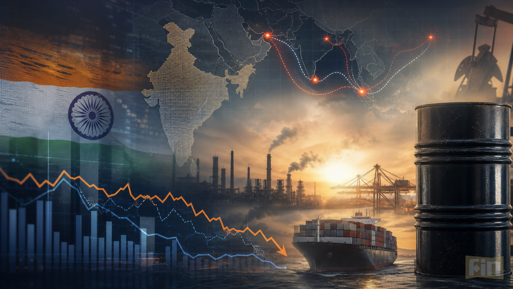 India Private Sector Growth Slows to Four-Year Low as Iran Risks Lift Costs