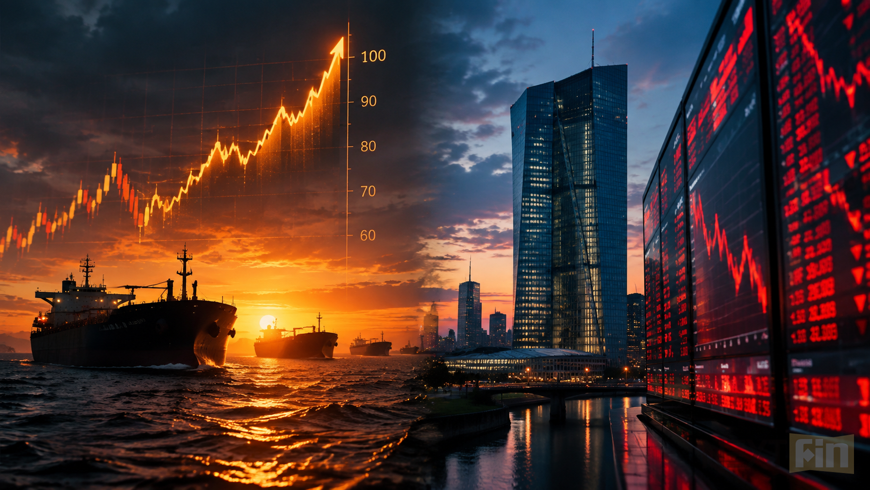 Oil Tops $100 as ECB Raises Rates on War-Driven Inflation; Stocks Slide Across Asia and Europe