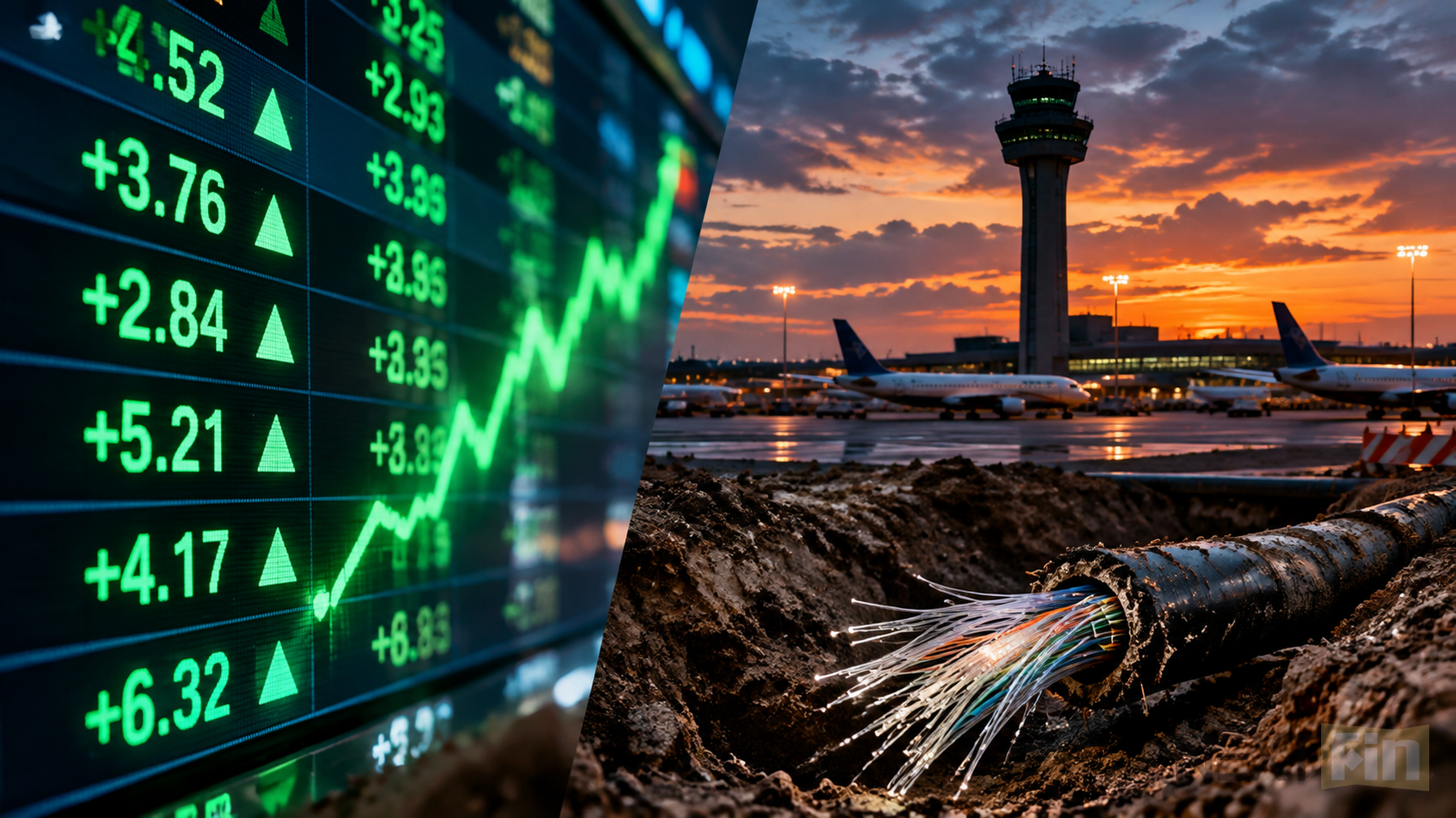 Stocks Rally as Yields Ease While a Single Cut Cable Grounds Five Major Airports
