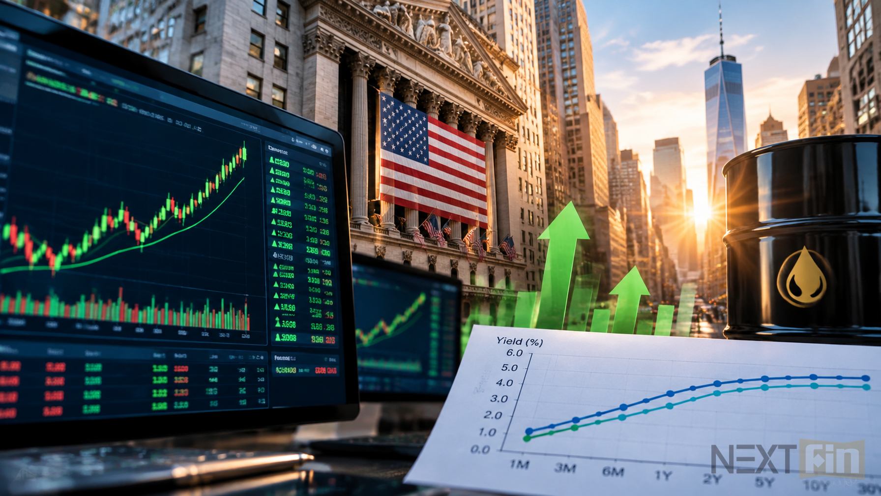 US Stocks Rise as Yields and Oil Pull Back Before Inflation Data