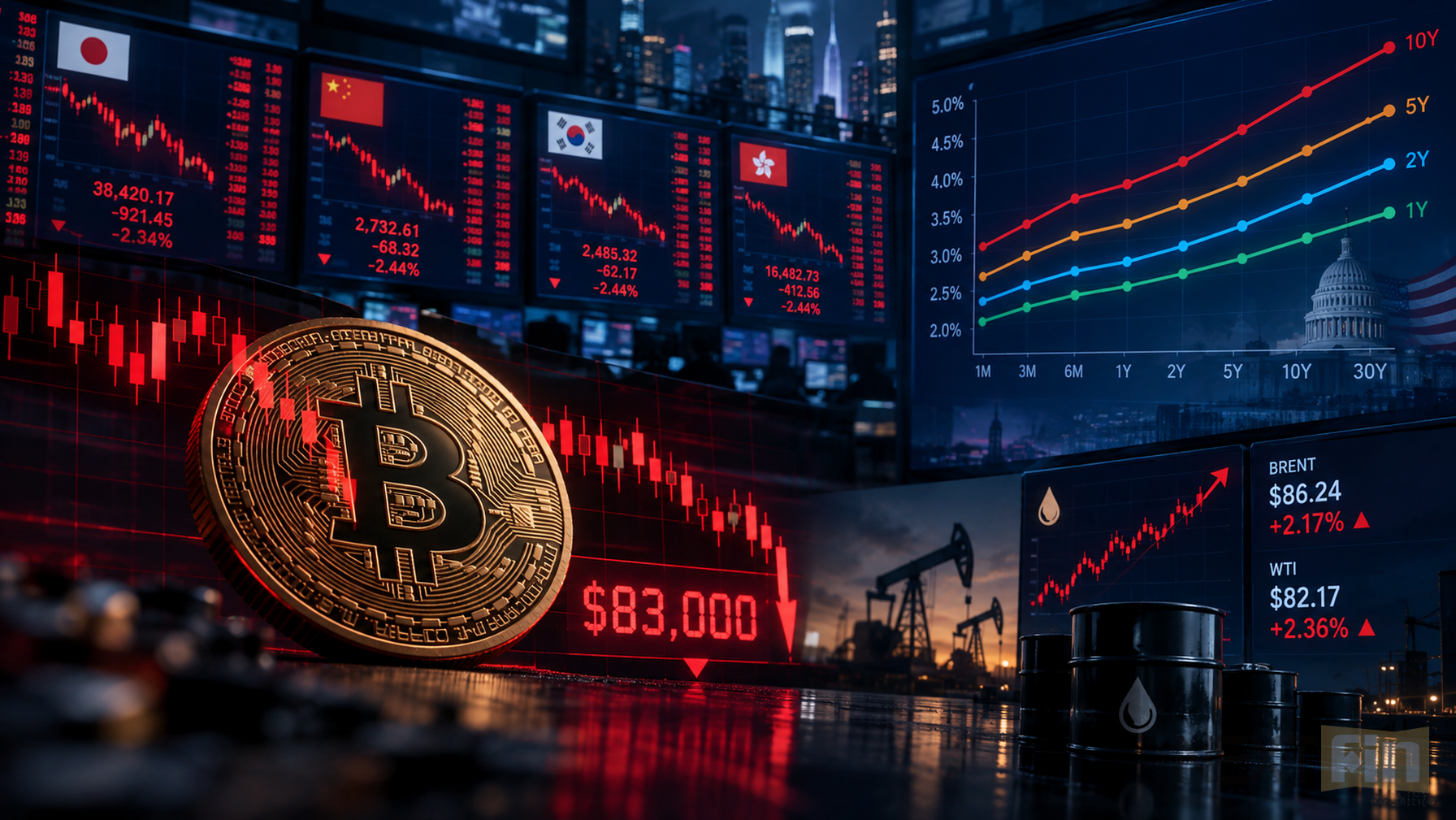 Bitcoin Slips Below $83,000 as Asia Sells, Extending Last Week's Retreat