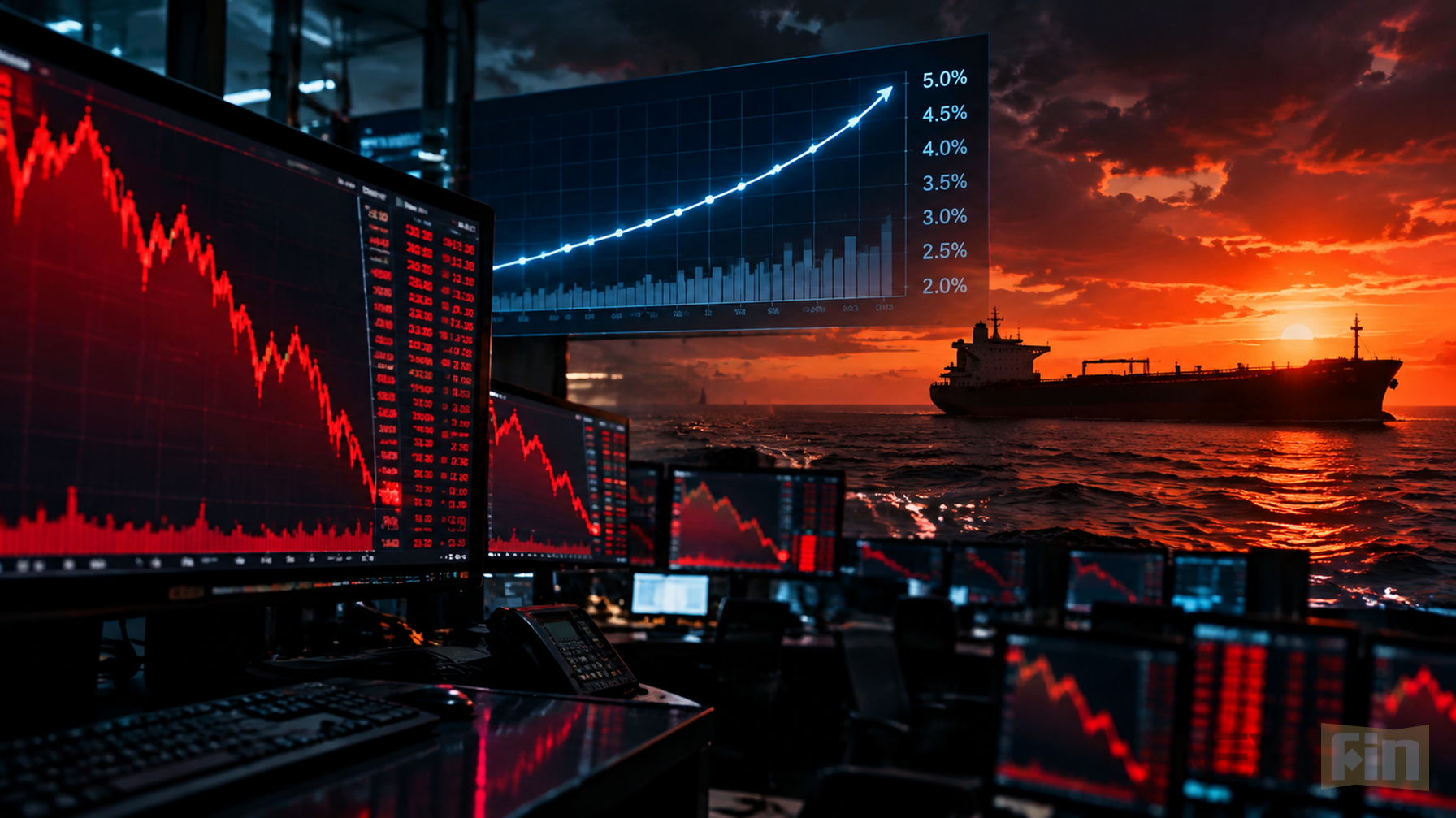 U.S. Stocks Close Lower as Oil and Bond Yields Jump Together