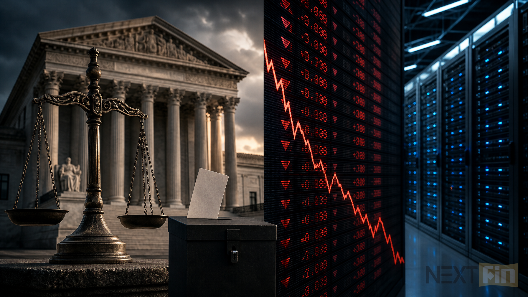 DOJ Sues California Over Voter Rolls as Tech Selloff Eases, but AI Credit Stress Lingers