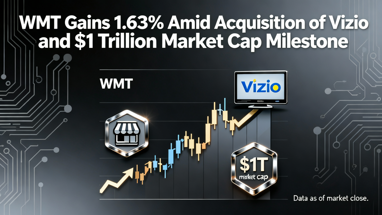 WMT Gains 1.63% Amid Acquisition of Vizio and $1 Trillion Market Cap Milestone
